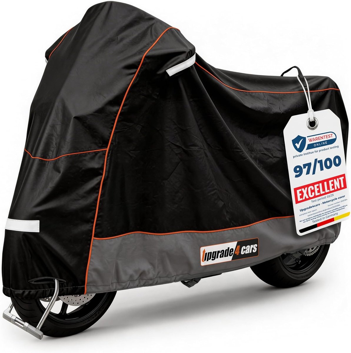SnelShoppen - Motorhoes Buiten Waterproof en Lockbaar | Universele Motor Garage Winterbestendig 210D Polyester Zwart | Scooterhoes Maat L 245x105x125c