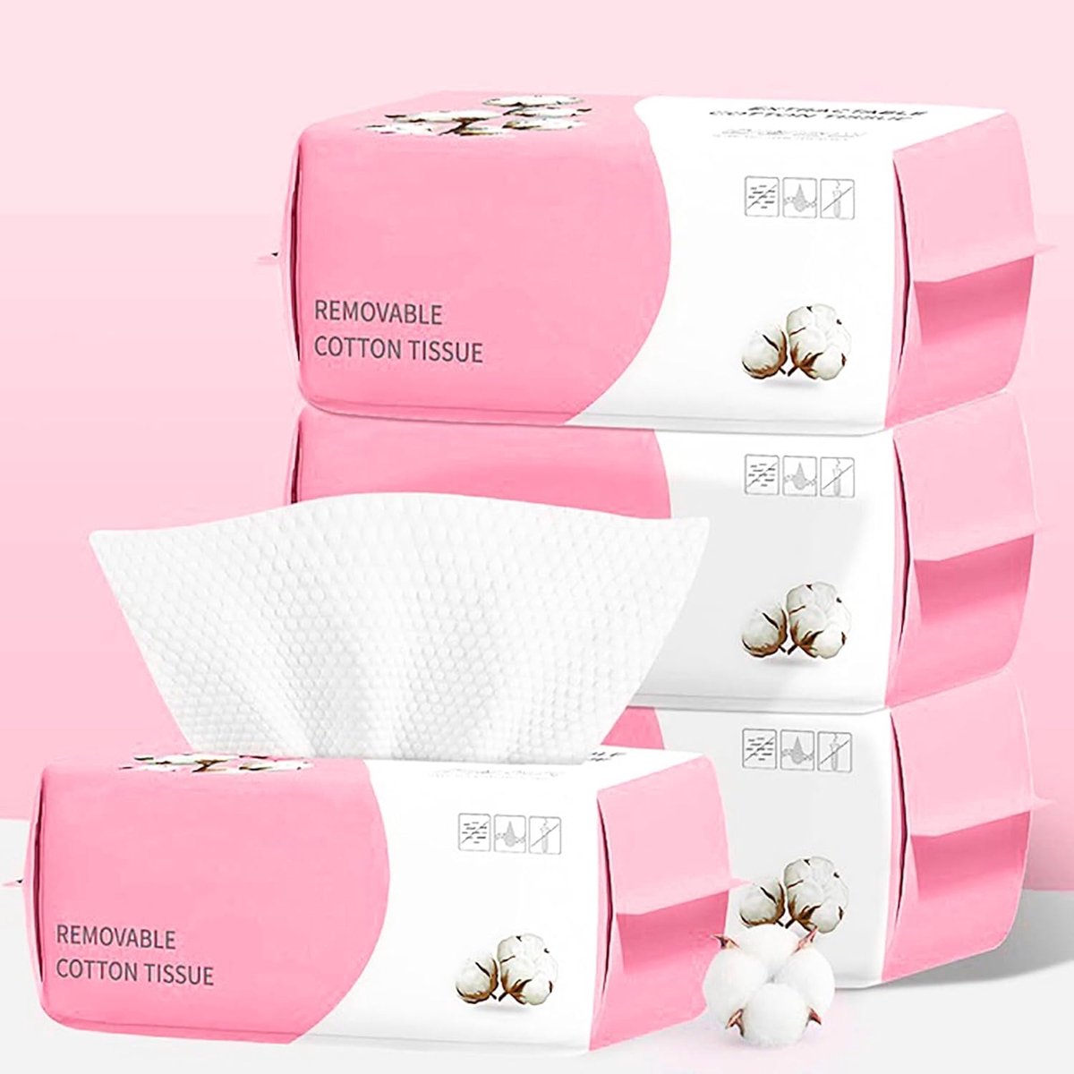 SnelShoppen - Wegwerp Handdoeken 100 Stuks, Zachte Katoenen Droge Wipes, Gezichtsdoeken, Was- en Droogdoeken voor Reiniging, Huidverzorging en Make-up
