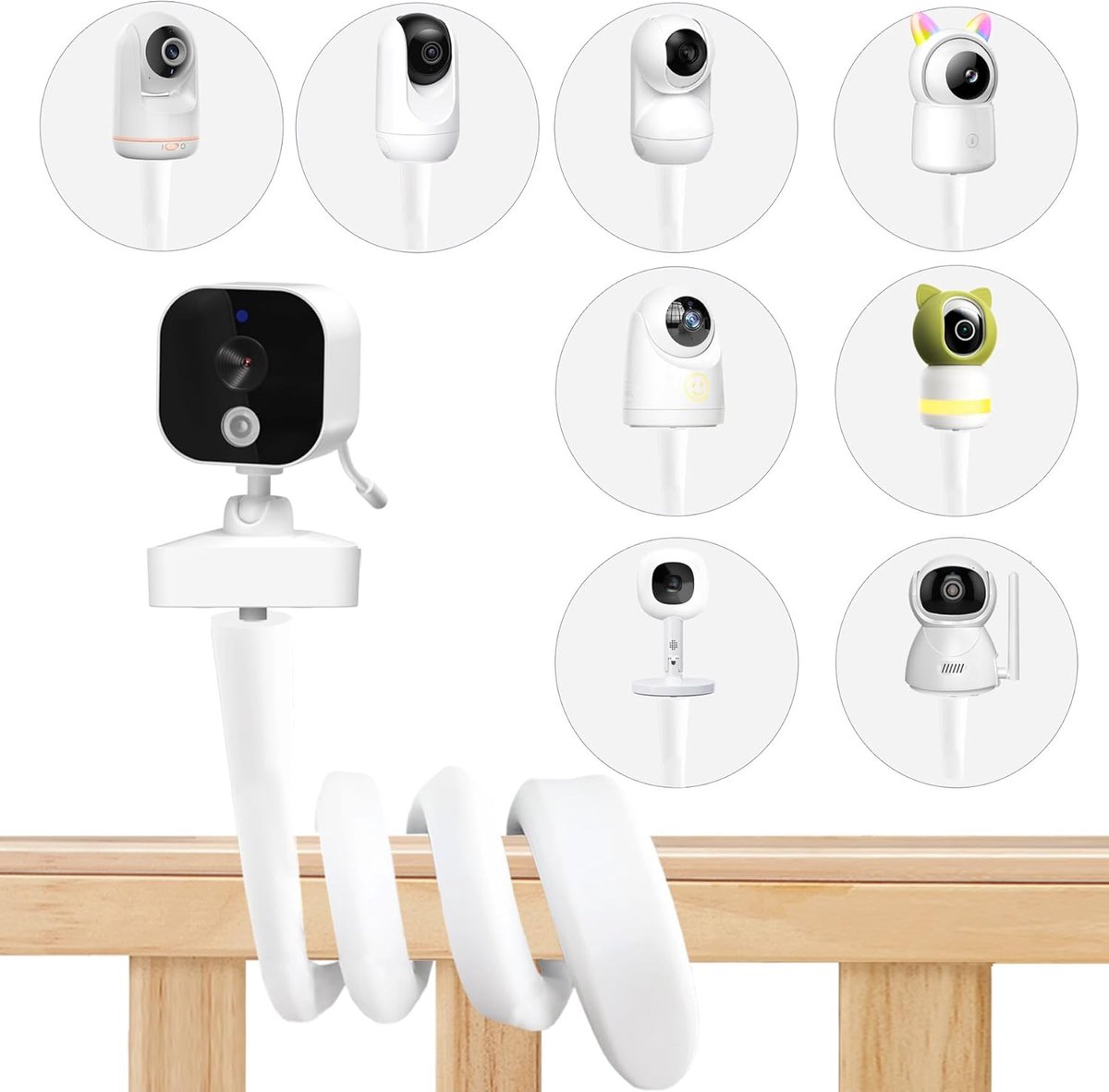 SnelShoppen - Baby Monitor Houder 18,5 Inch - Compatibel met GHB en ABM700 - Aluminium en Rubber - Baby Camera Bevestiging - Voor Thuisgebruik en Veil