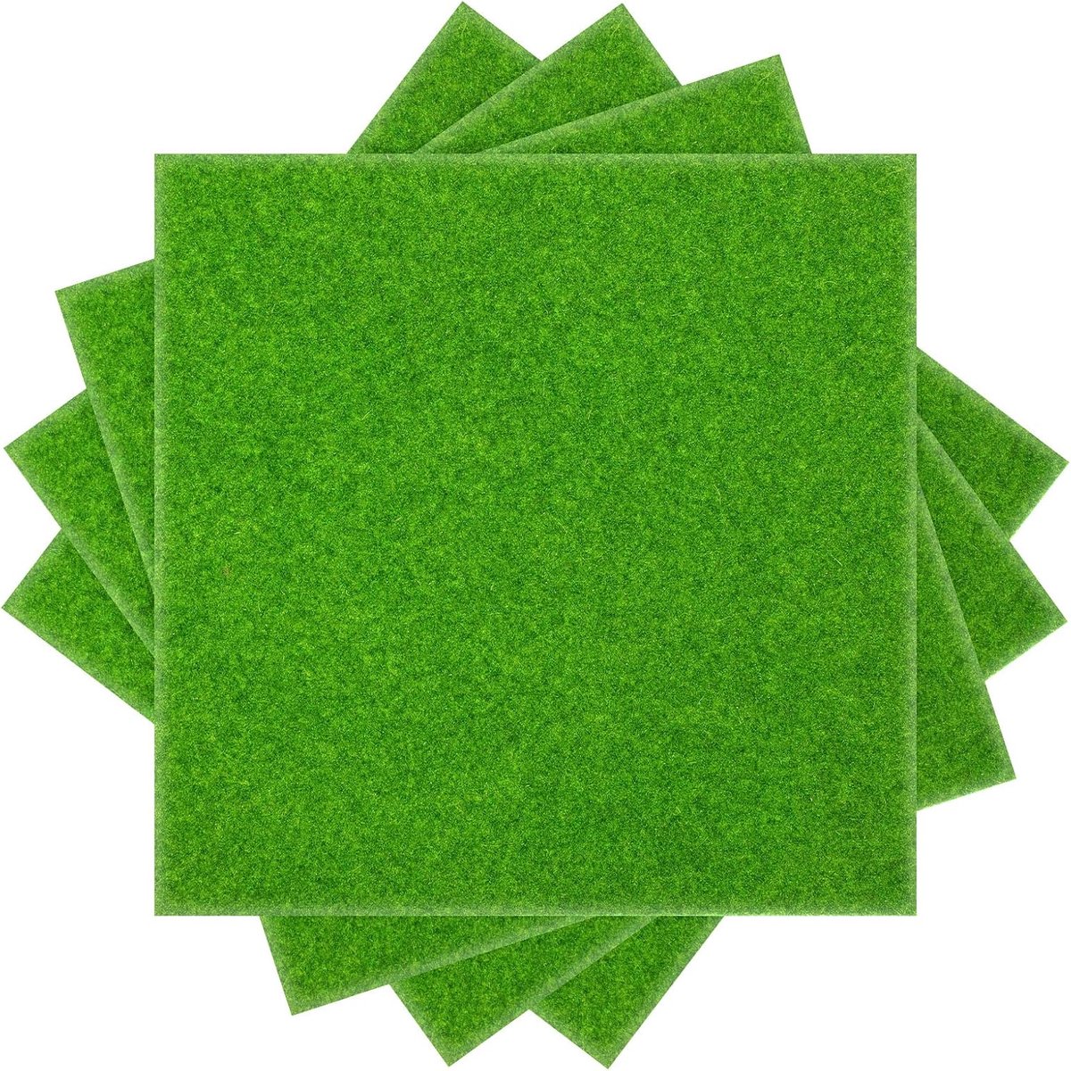 SnelShoppen - 4 Stuks Kunstgras 20x20 cm - Miniatuurgazon Tapijt - 3 mm Dik - Kunstgras voor Ambachten en Modelbouw - Weerbestendig Decoratie voor Tui