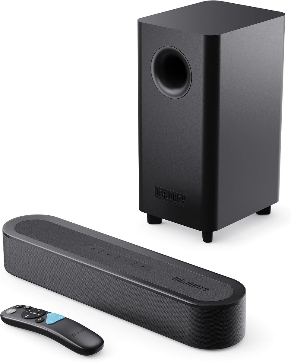 Mini soundbar - Zwart - 40,5 x 9 x 6,2 cm - 2.1 Dolby Audio Soundbar met Subwoofer - Voor TV en PC