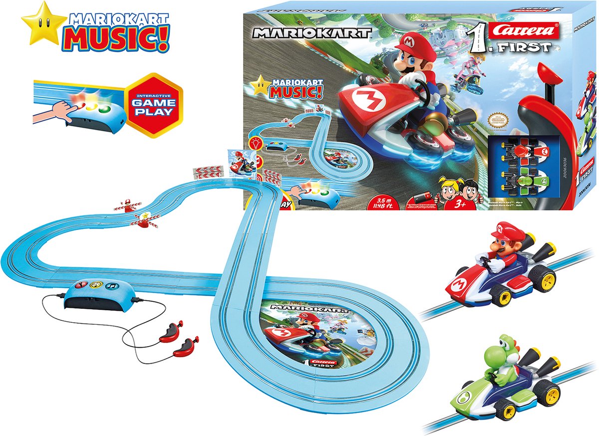 Carrera FIRST Racebaan - FIRST Mario Kart - Royal Rway - Mario vs. Yoshi - 3,5m - Met Geluid