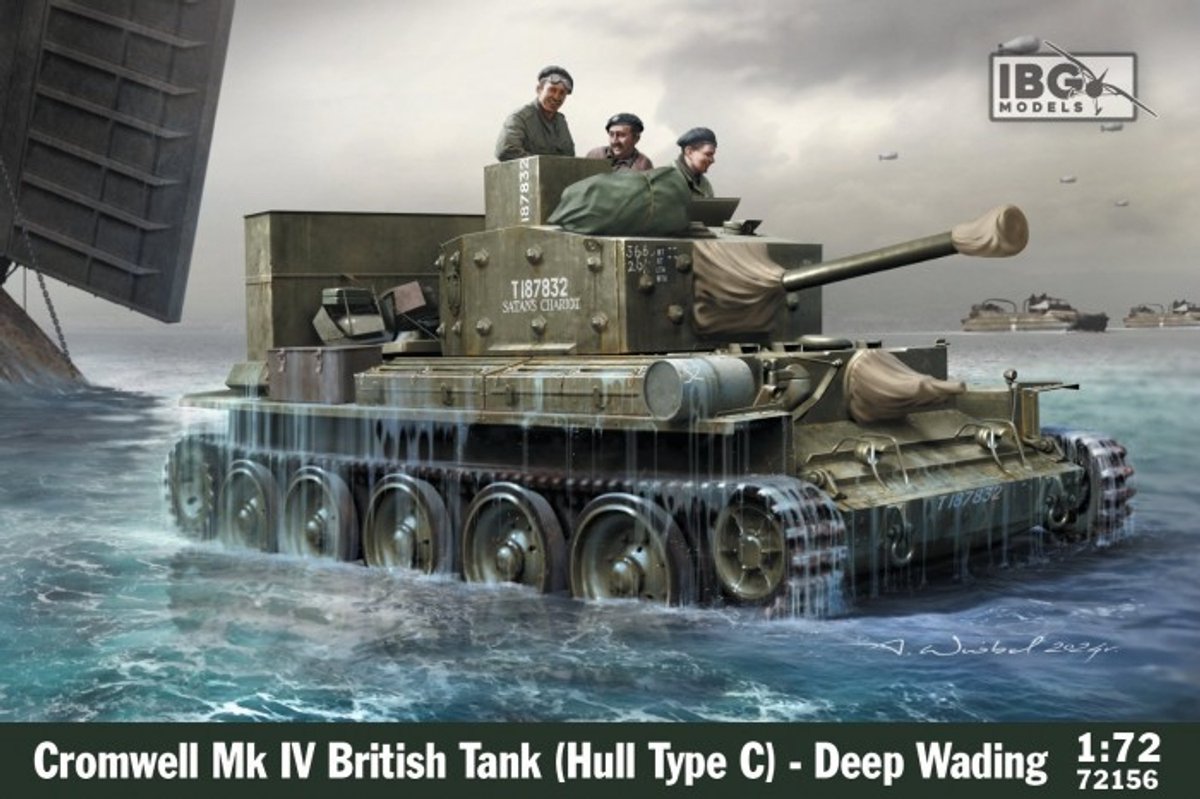 IBG Models Modelbouwpakket Militaire voertuigen - 72156 Cromwell Mk.IV Hull Type C met Deep Wading Equipment WWII - Britse Kruisertank Plastic - 1:72 - Modelbouw