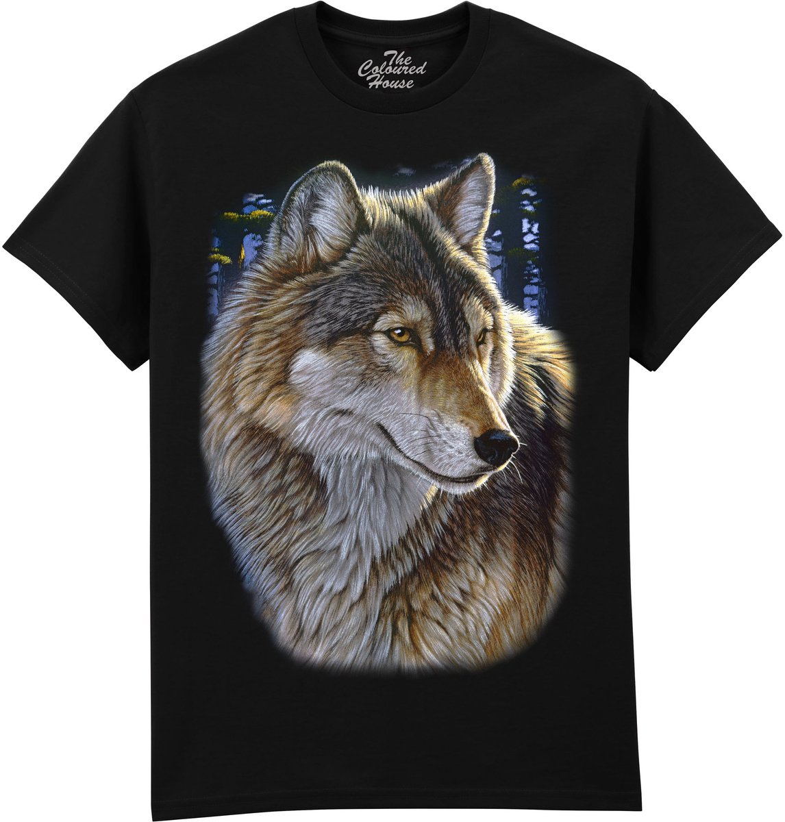 Evening Wolf Portrait The Coloured House T-shirt 4XL