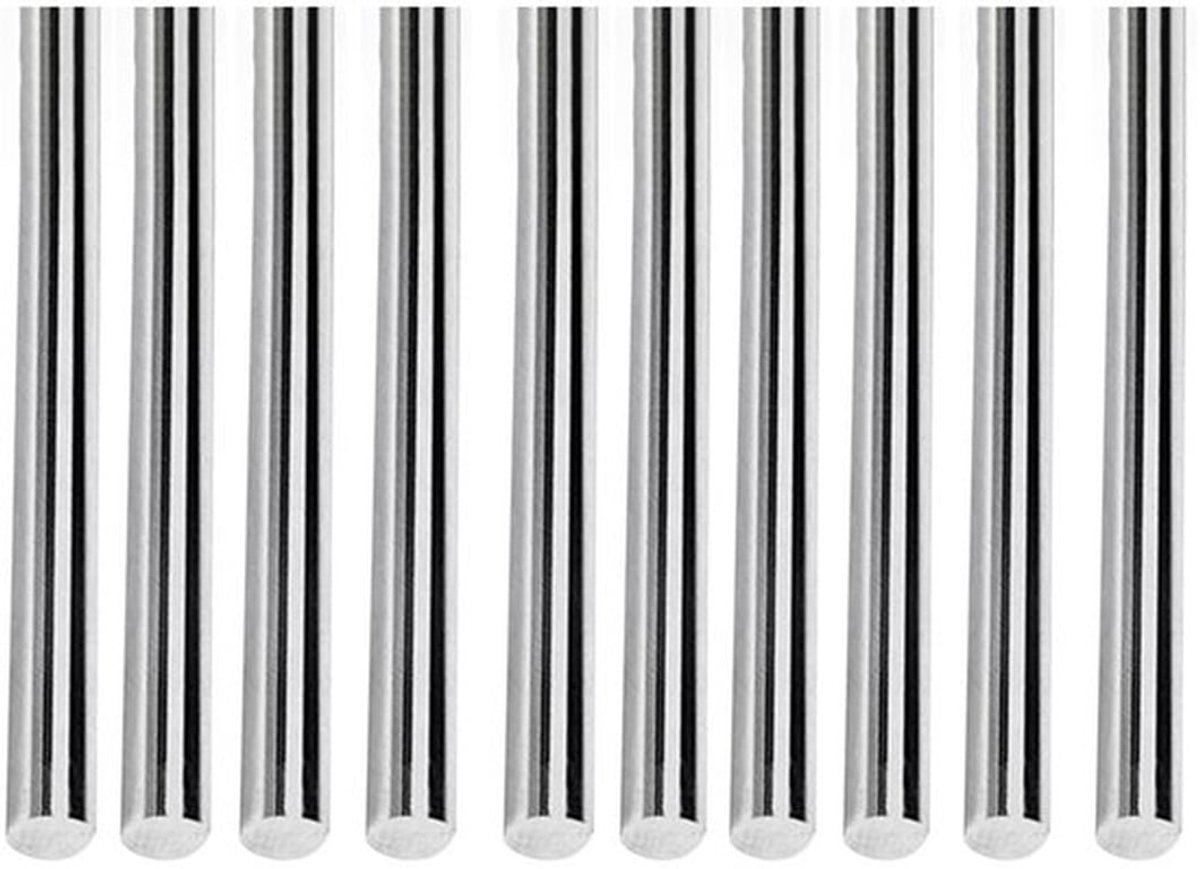 RVS Staven 10 Stuks - 304 Roestvrij Staal - 2.5mm x 250mm - Duurzaam en Glad - Ideaal voor DIY Ambachten - Veilig te Gebruiken - Staaf