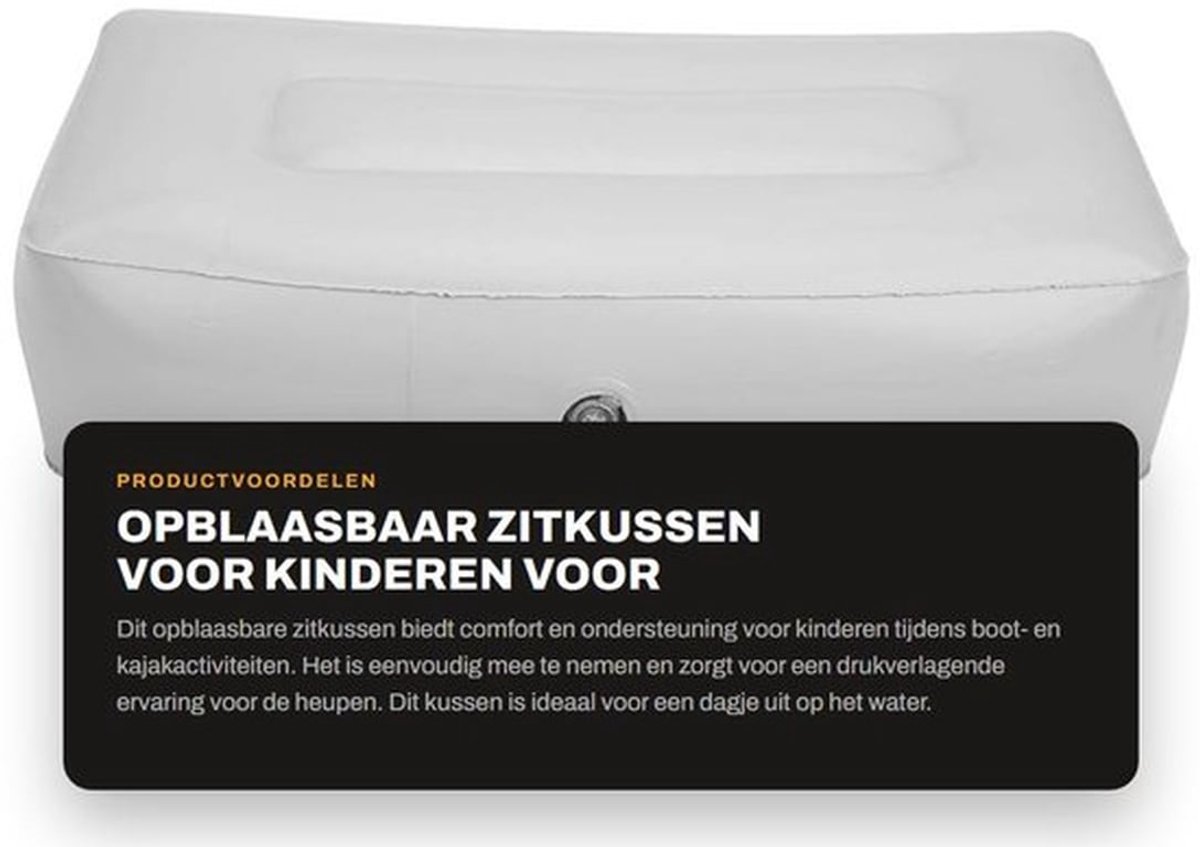 Opblaasbaar Zitkussen - Drijvend Kussen - Scheurvast - Slijtvast - PVC-Materiaal - Comfortabel en Duurzaam - Bootkussen