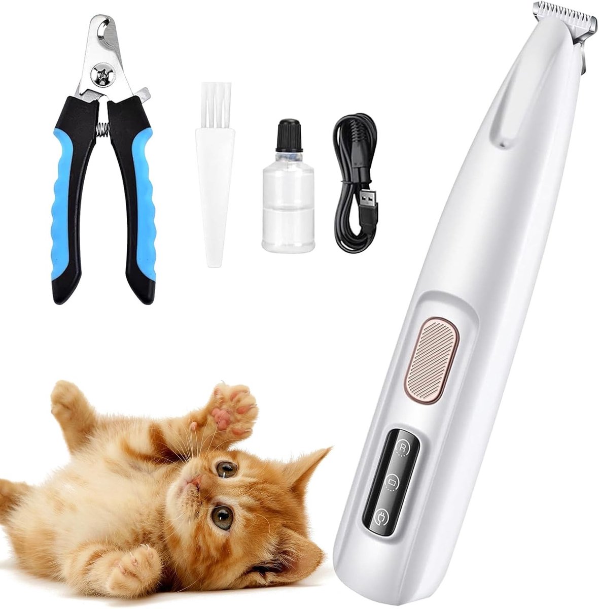 Hondentondeuse voor dikke vacht - Zwart - Draadloos - Oplaadbare Trimmer met Ledlicht - Voor Honden en Katten