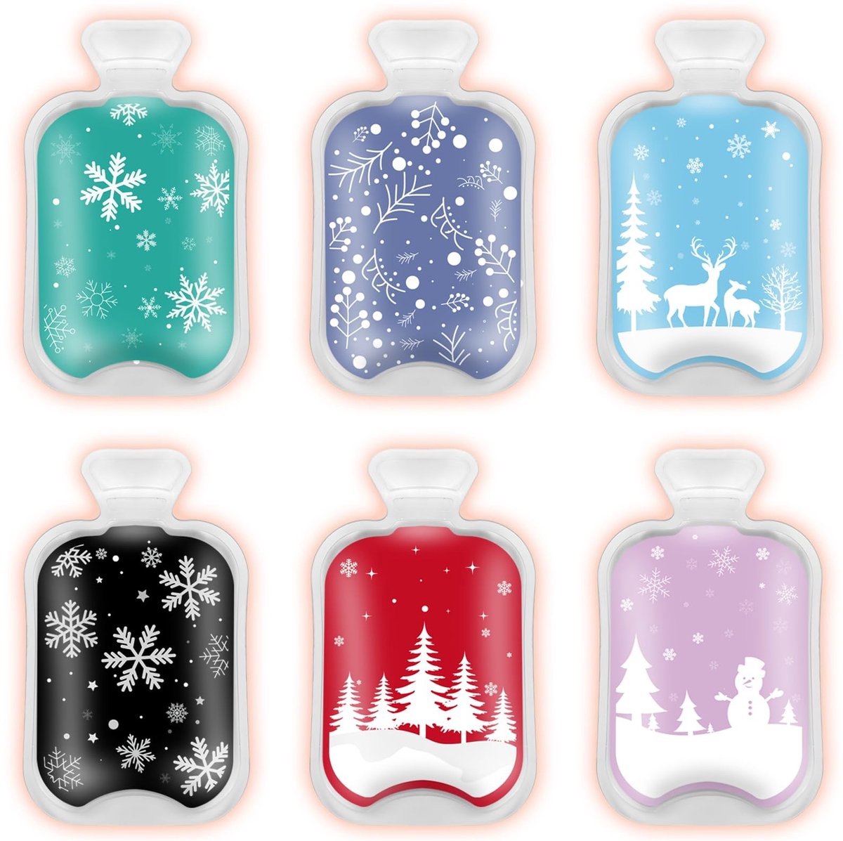 Solidchoice - Set van 6 Herbruikbare Handwarmers voor Kinderen in Sneeuwvlokken Design