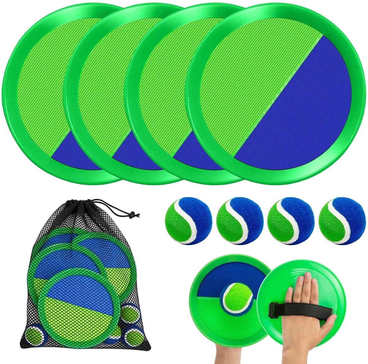 Solidchoice - 9 Stuks Buiten Spellen voor Kinderen met Mesh Tas