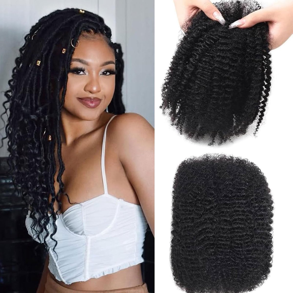 Solidchoice - Afro Kinky Bulk Haar voor Dreadlocks en Vlechten