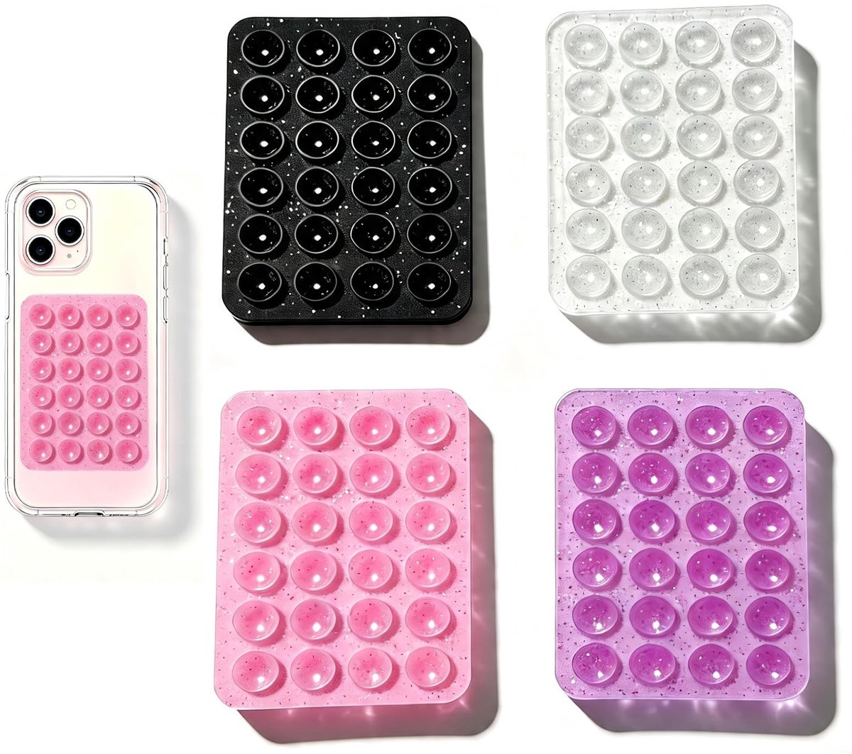 Solidchoice - Set van 4 Siliconen Telefoon Suction Cups voor Video-opnames