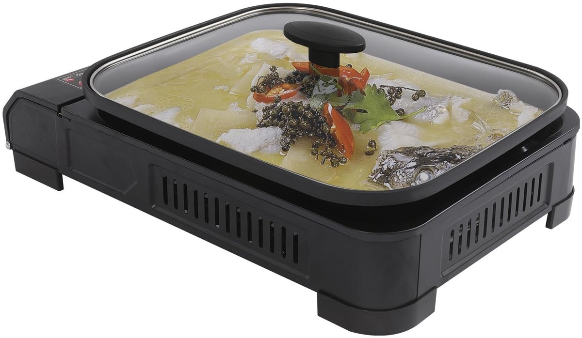 Solidchoice - Draagbare Gasbarbecue 2-in-1 met Grillplaat en Deksel