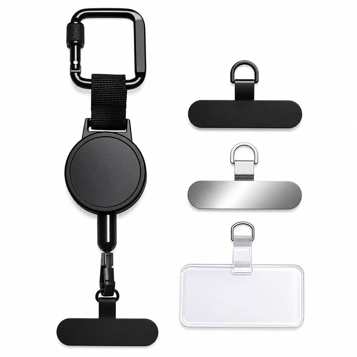 Solidchoice - 4er Set Uittrekbare Telefoonsluiting met Stalen Kabel