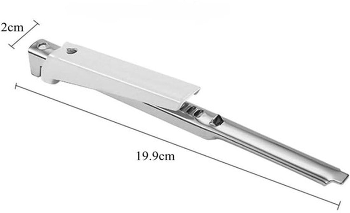 Flesopener - Voedselveilig Roestvrij Staal - Verstelbaar - Glazen Opener - 19,9 x 2 cm - Lichtgewicht 100 g - Potopener