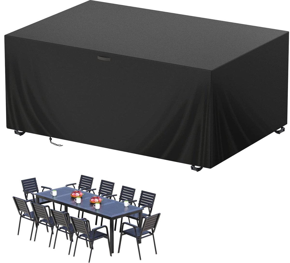 Famanu – Beschermhoes voor tuinmeubelen, 242 x 162 x 100 cm, waterdicht en UV-bestendig, ideaal voor buitengebruik