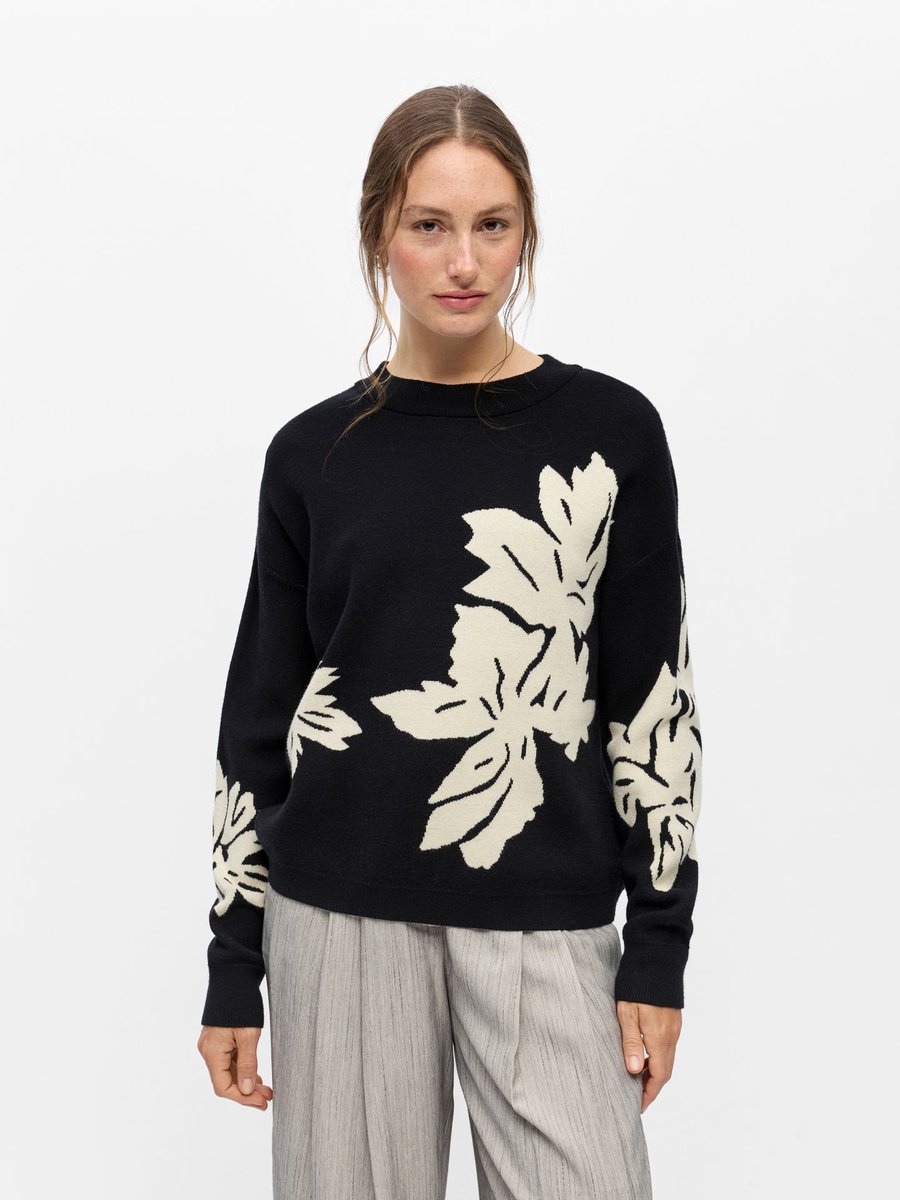 OBJRAY LO L/S KNIT PULLOVER AOP NOO