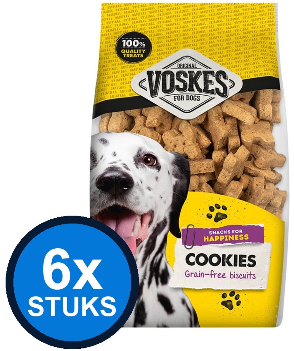 6x Voskes Graanvrije Koekjes - Hondensnack - 400g