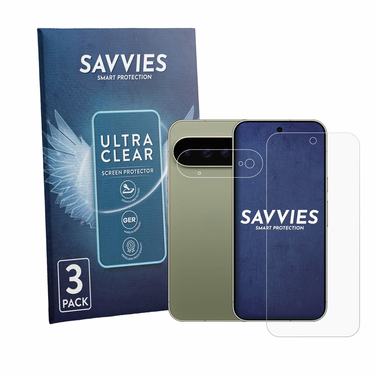 Savvies - Screenprotector voor Google Pixel 11 Pro XL (Voor+Camera) - Folie Beschermfolie transparant 6 Stuks