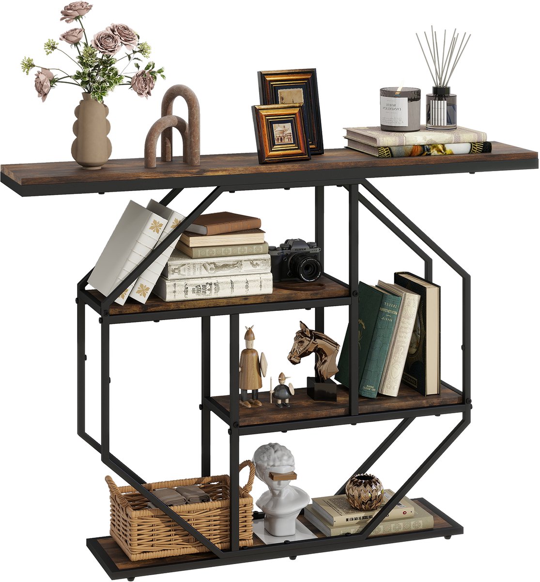 Puluomis Consoletafel - Haltafel - Sidetable - 105 x 85 x 30 cm - Voor Hal, Woonkamer, Entree