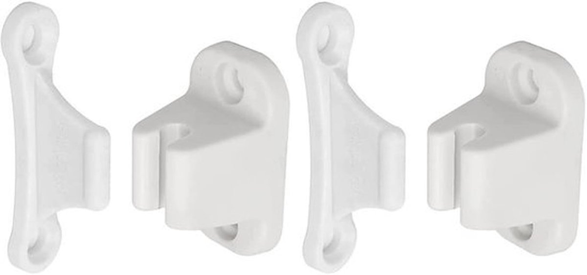 Deurstopper 2-delige set - Kunststof - T-vormige deurhouder - 35 mm/48 mm gatafstand - Schokabsorberend - Voor caravans - Deurstoppers