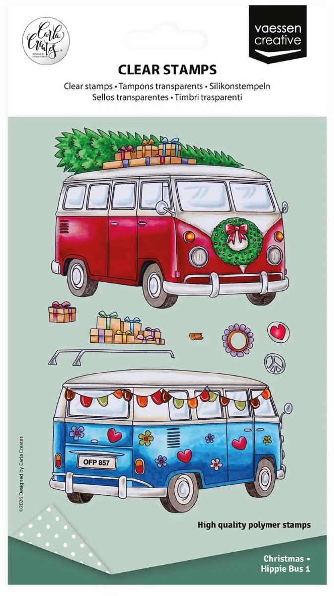 Clearstamps Christmas hippie bus 1 - Carla Creates