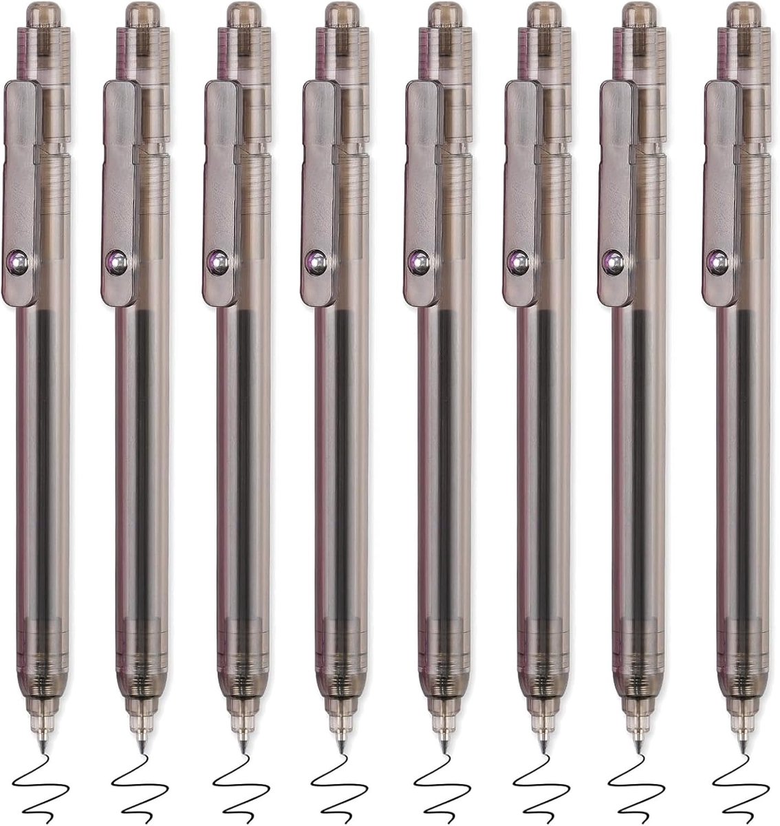 Gelpen set 0.5 mm - 8 stuks zwarte fineliners - sneldrogende inkt - perfect voor kantoor en school - ShopVlot