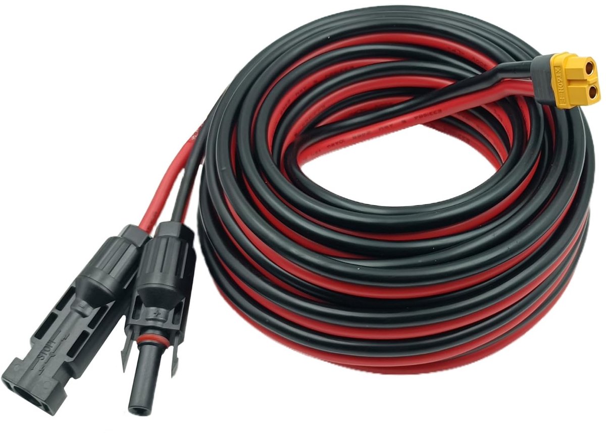 Solar to XT60 Adapter - 10 AWG 7.62 m - Geschikt voor Ecoflow River Delta en Bluetti - SnelShoppen