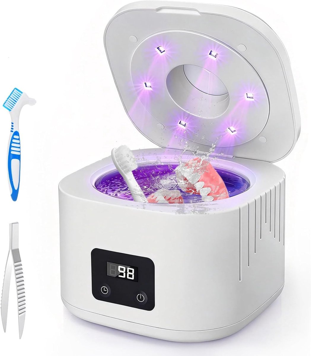 Ultrasoon reinigingsapparaat 48000Hz - compact model - effectief reinigen - ideaal voor sieraden en brillen - SnelShoppen