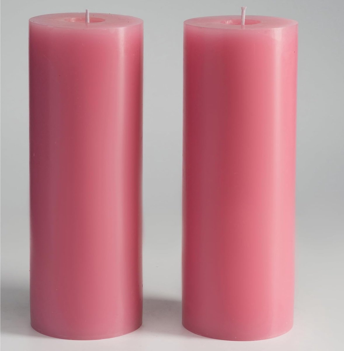 Pilarenkaarsen Roze, Groot Set van 2 - Ongeparfumeerd - Lange brandduur van 100+ uur - Perfect voor huisdecoratie - SnelShoppen