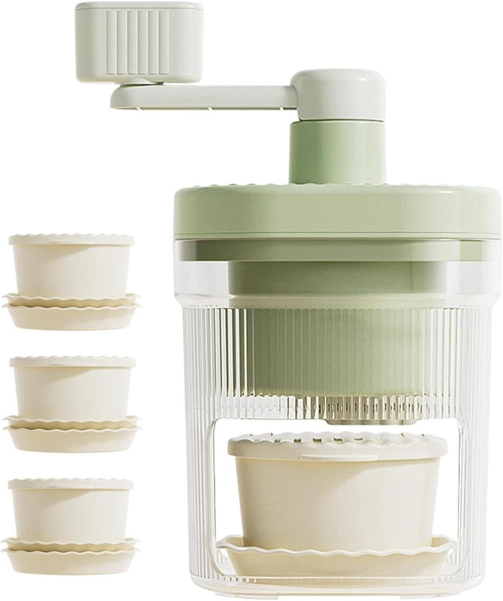 Handmatige IJsmachine - Sneeuwijsmaker Kegelmaker - Desserts Maken - Roestvrijstalen Snijders - 12x23 cm - Wit