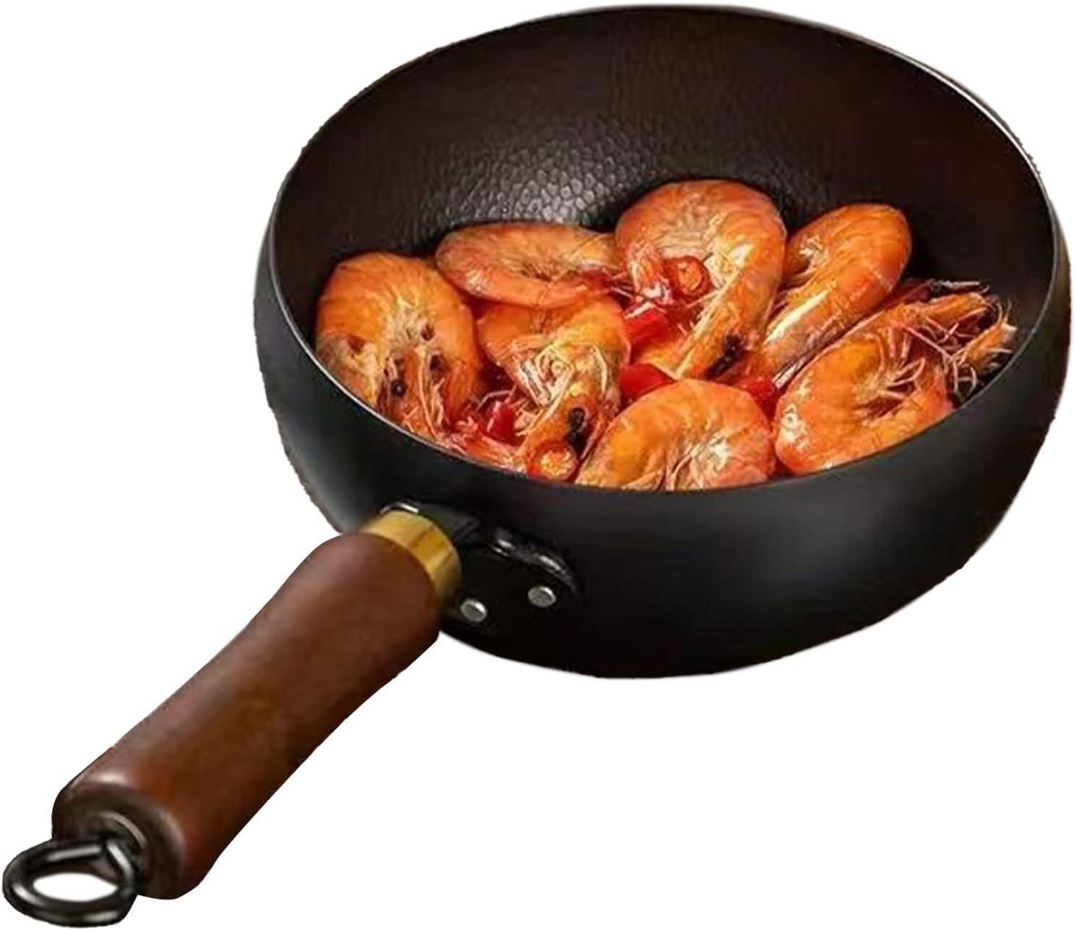 Frituurpan met Deksel - Braadpan Koekenpan - Gezond Koken - Natuurlijke Antiaanbaklaag - 26 x 26 x 15 cm - Zwart