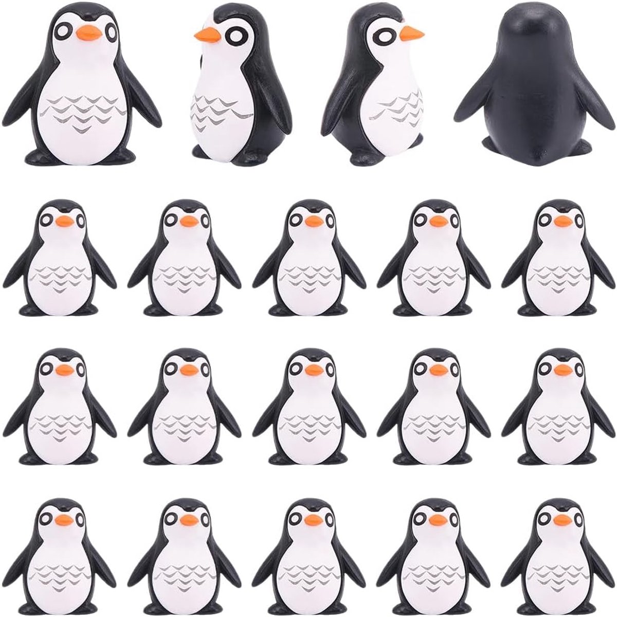 Miniatuurpinguïnenfiguren 20 stuks - Kunststof - Zwart-witte kleuren - Perfect voor feeëntuinen - SnelShoppen