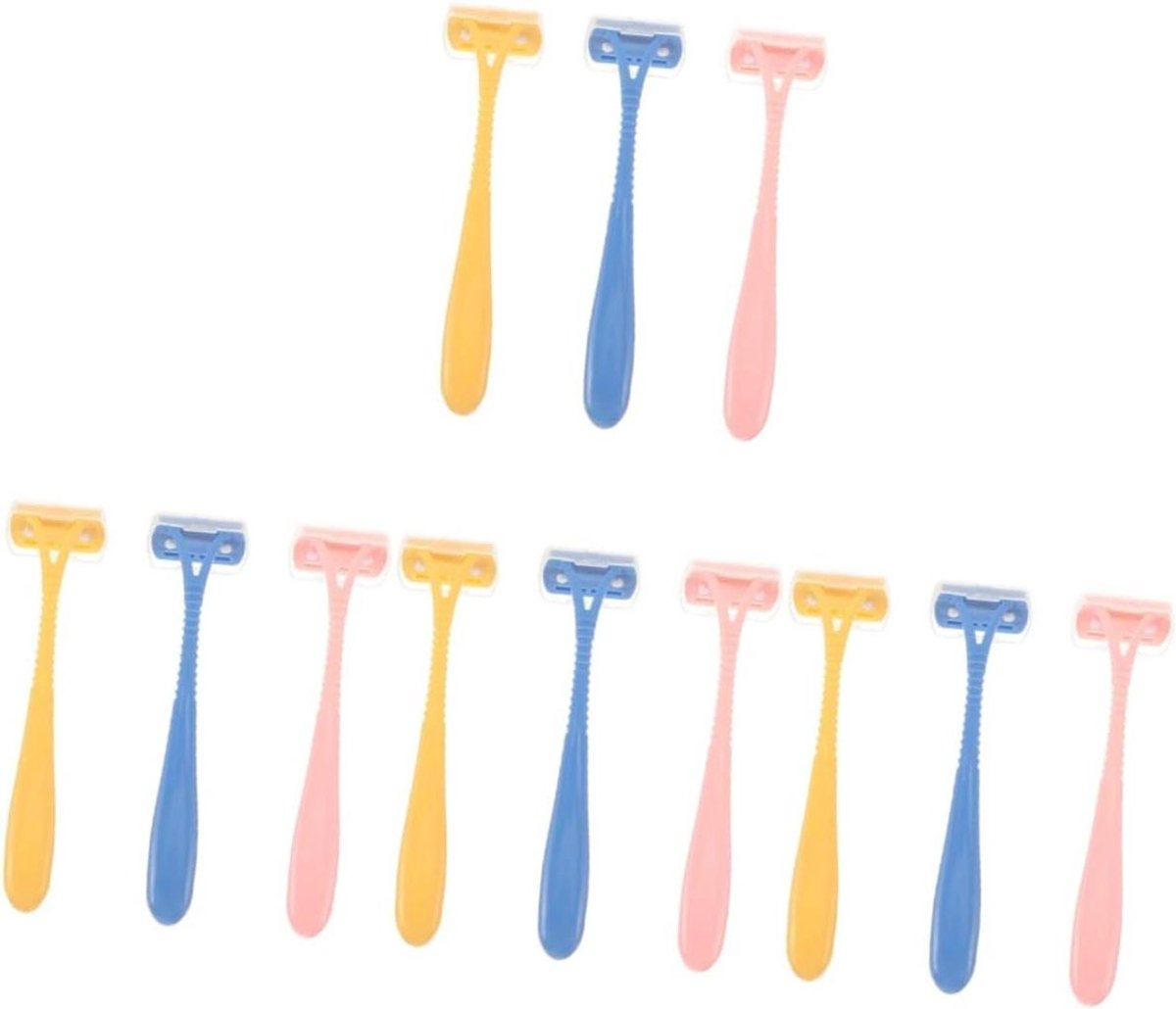 Scheermesjes voor Dames - Ontharingsmesjes Reis - Gladde Huid - Minimaliseert Huidirritatie - 12 Stuks - Diverse Kleuren