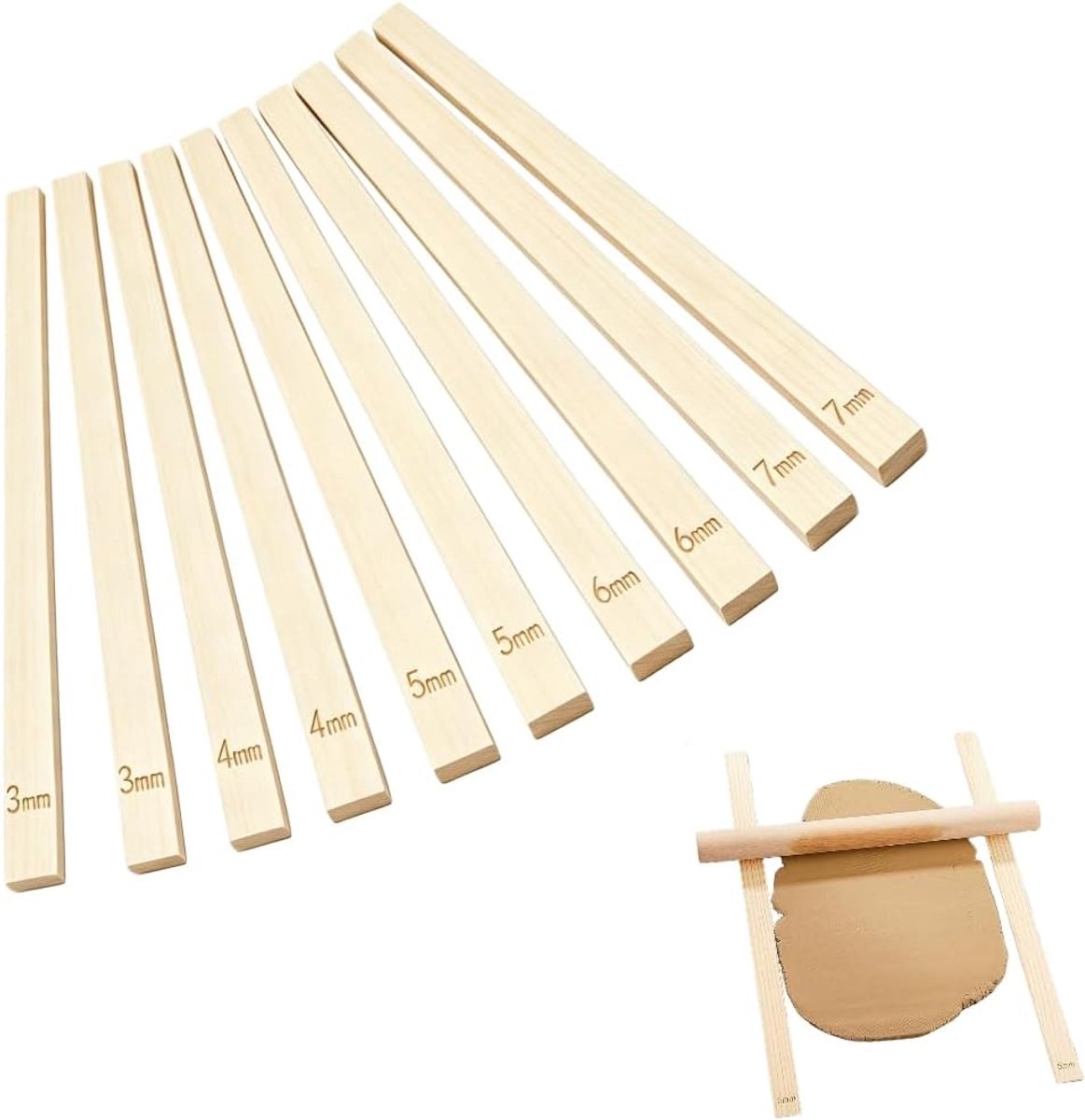 Keramisch gereedschap 10 stuks - polymeerklei rollen - verschillende maten - ideaal voor kleiprojecten - SnelShoppen