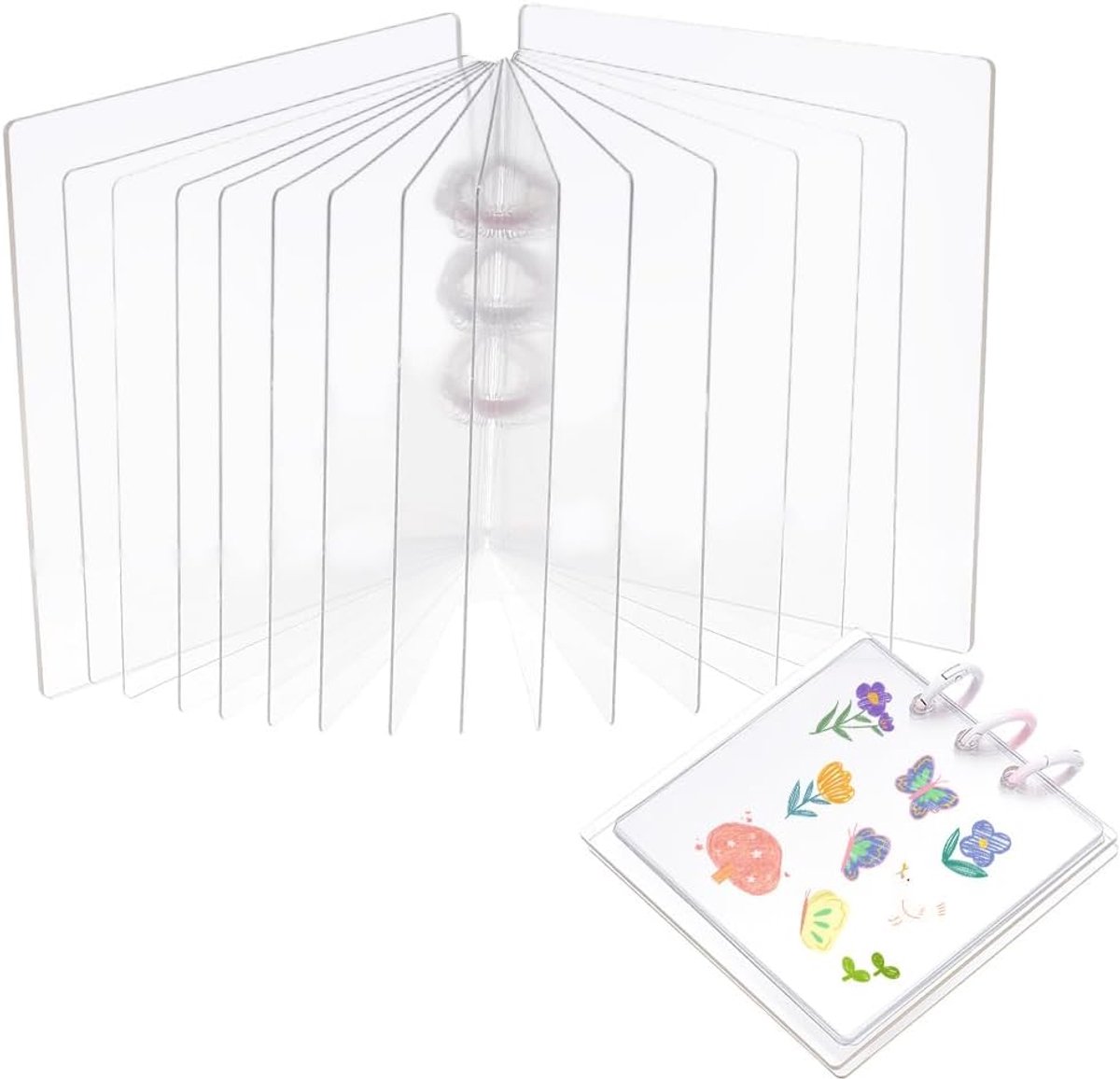 DIY scrapbook album 4 x 4 - transparant acryldeksel - 20 pvc-pagina's - ideaal voor herinneringen - SnelShoppen
