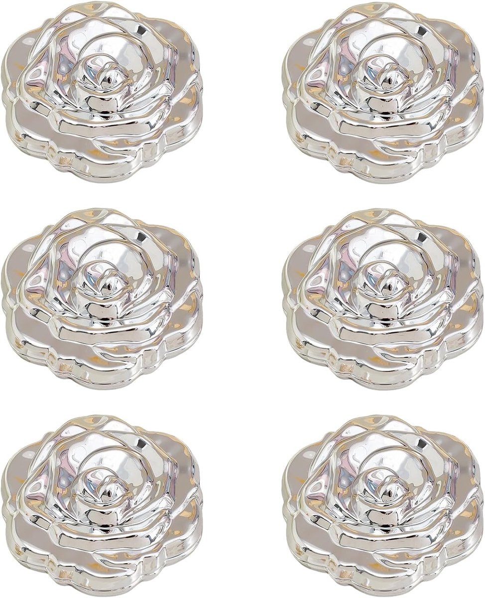 compacte spiegelset 6 stuks - rozenvorm - roségoud - perfect als souvenir - SnelShoppen