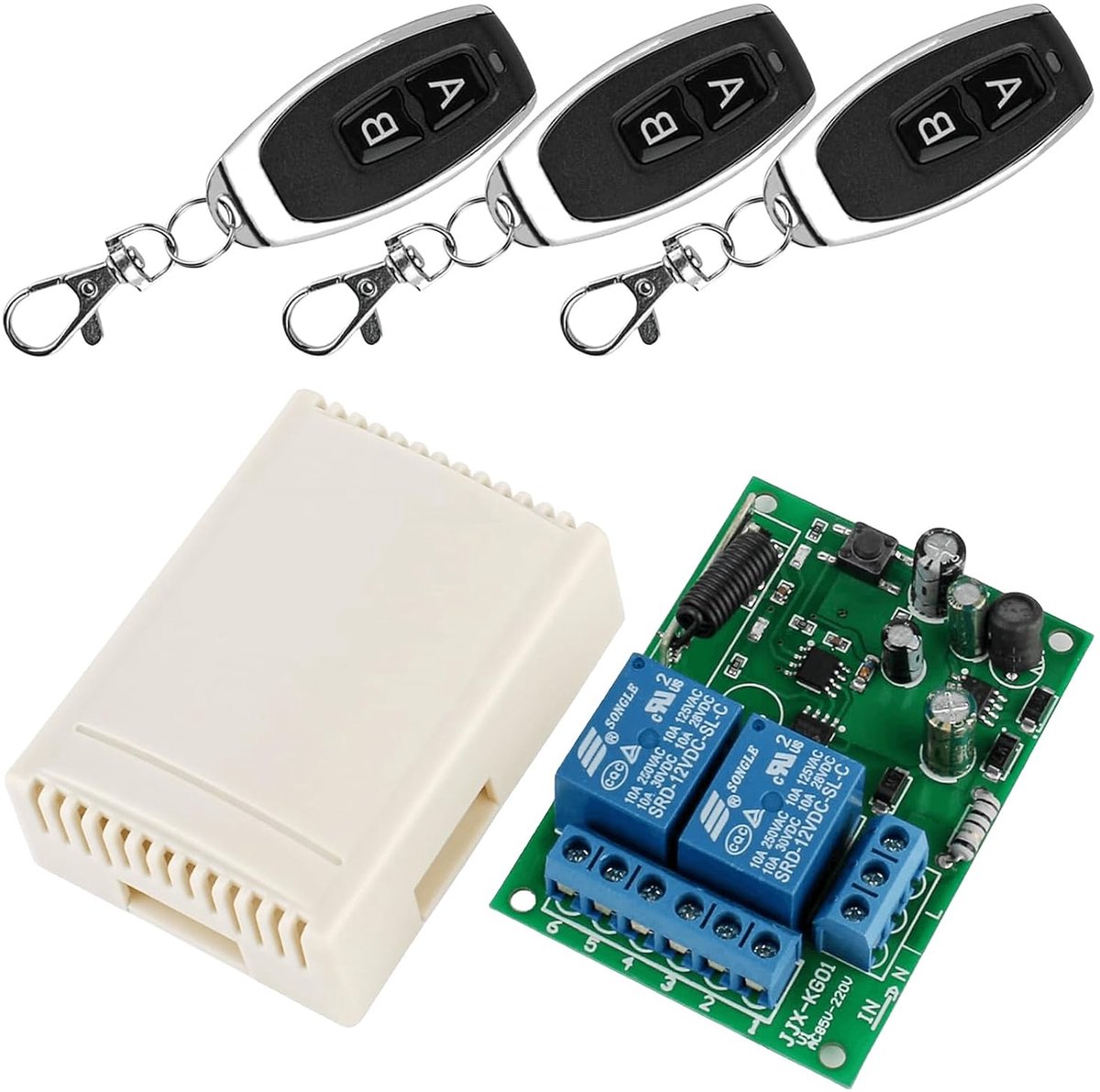433MHZ draadloze afstandsbediening switch - 2 kanalen - RF relais ontvanger met 3 zenders - SnelShoppen