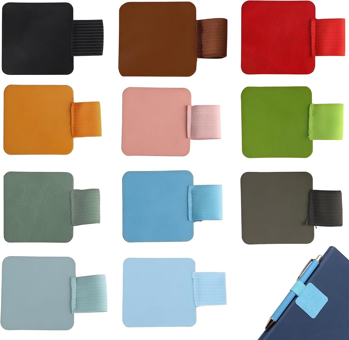Penloop zelfklevend - 11 stuks - elastische band - eenvoudig te bevestigen op notitieboek - SnelShoppen