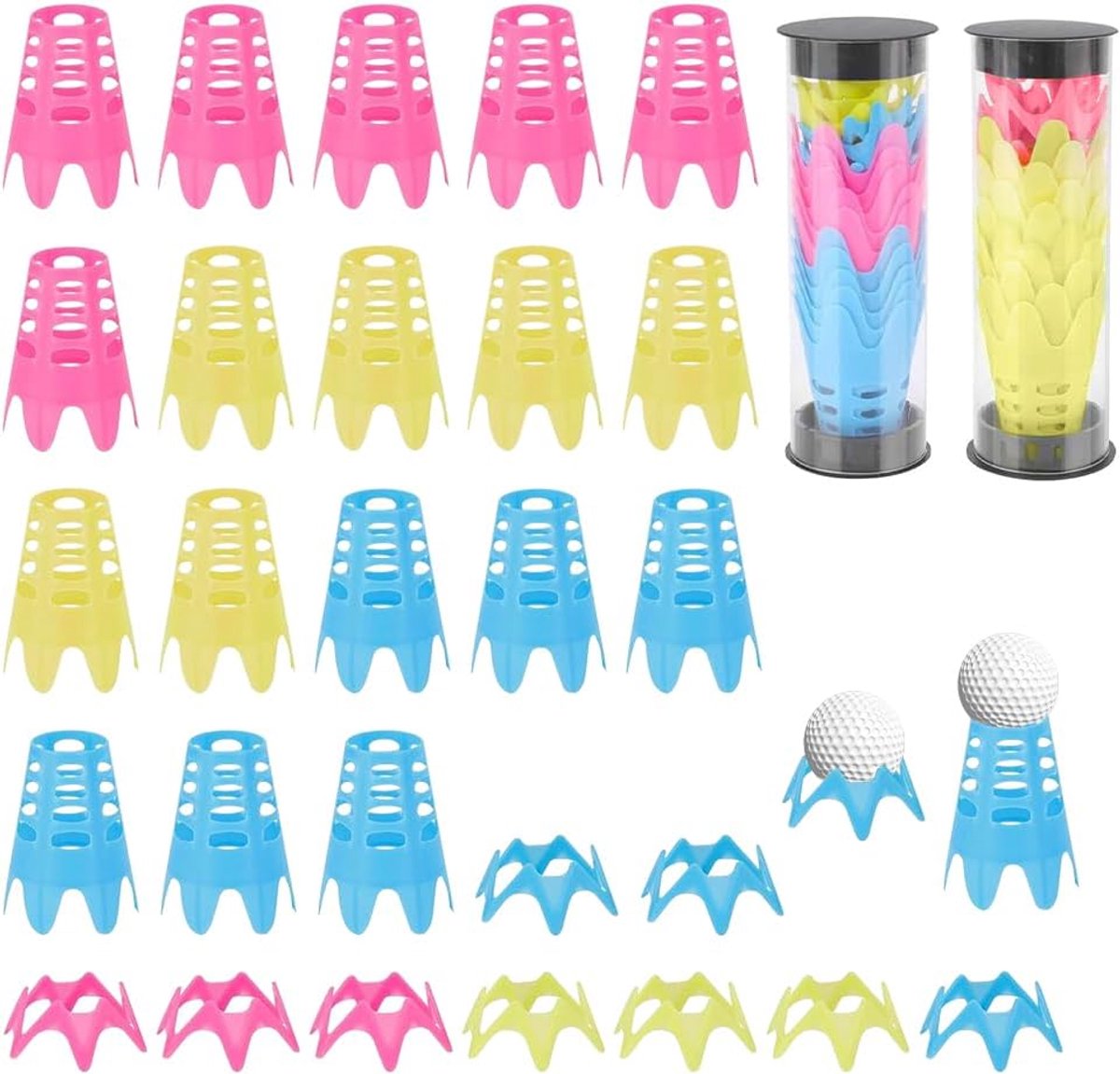 Golf Tees 27 Stuks - Plastic - Golf Simulator Tees - Ideaal voor Binnen en Buiten - SnelShoppen