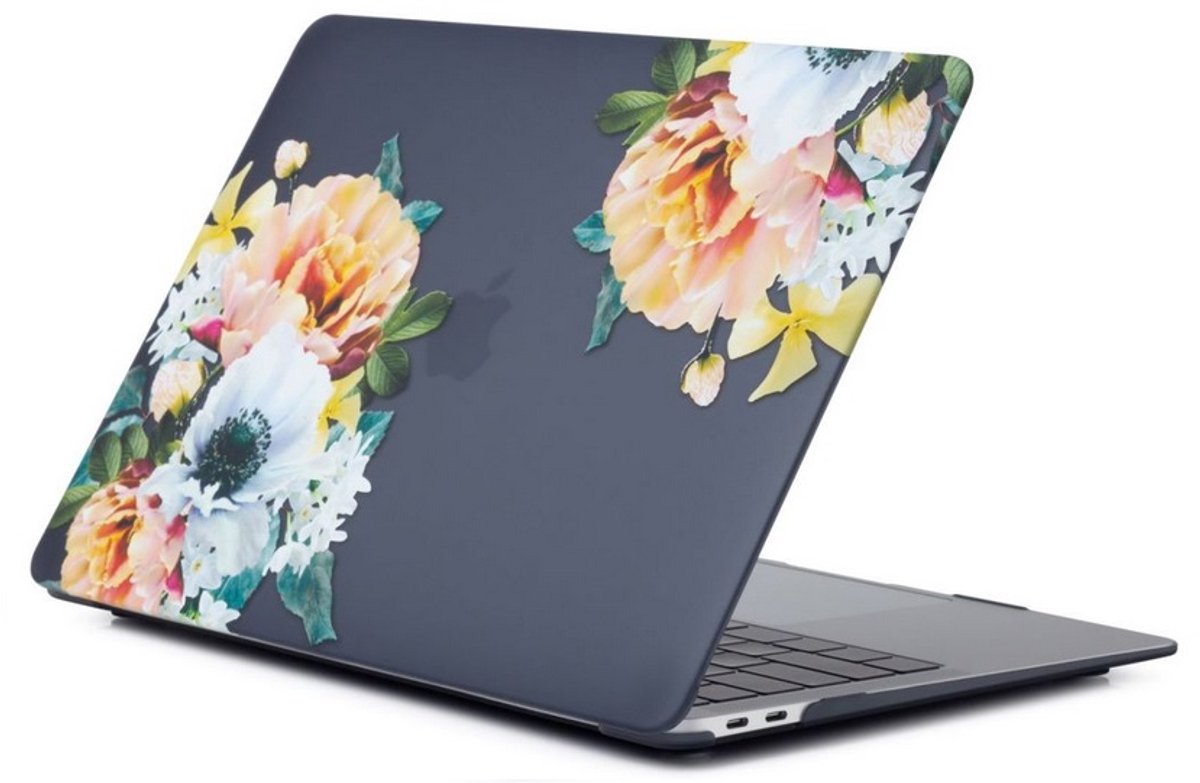 Matte harde hoes met bloemen voor MacBook Pro 13" A1706/A1708/A1989/A2159