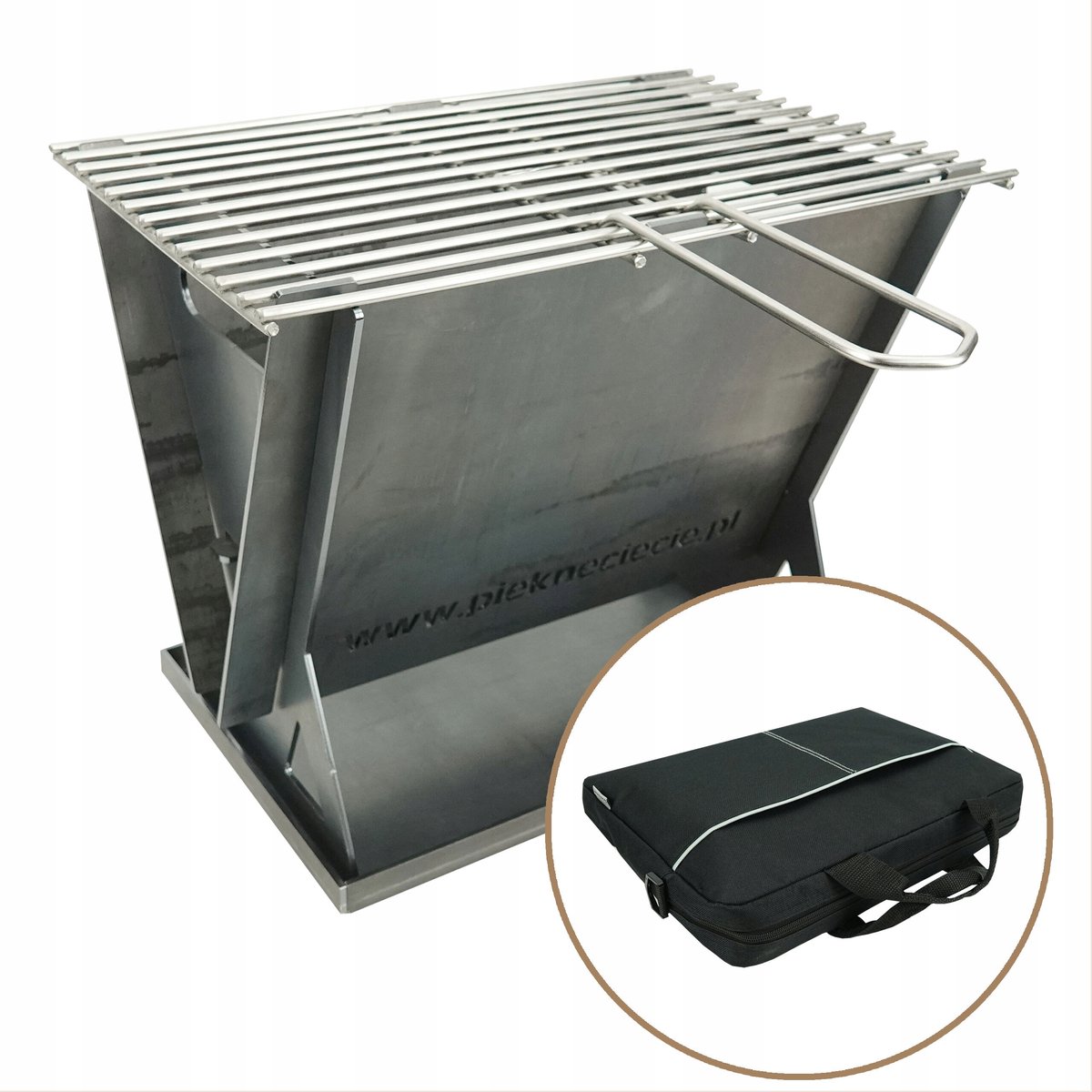 Draagbare inklapbare grill WATAHA met koffer - 3 mm staal