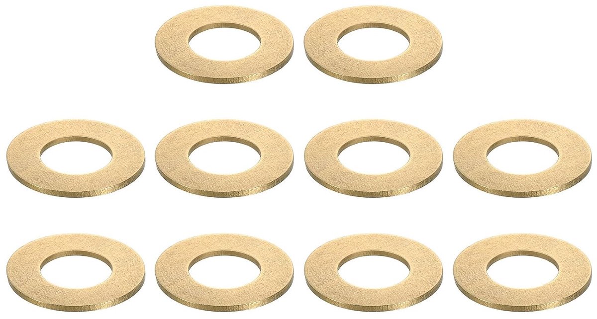 Platte afdichtingen, M14 x 28 x 1,5 mm messing sluitringen, afdichtringen voor schroeven, bouten, machinereparatie, buitenbouw