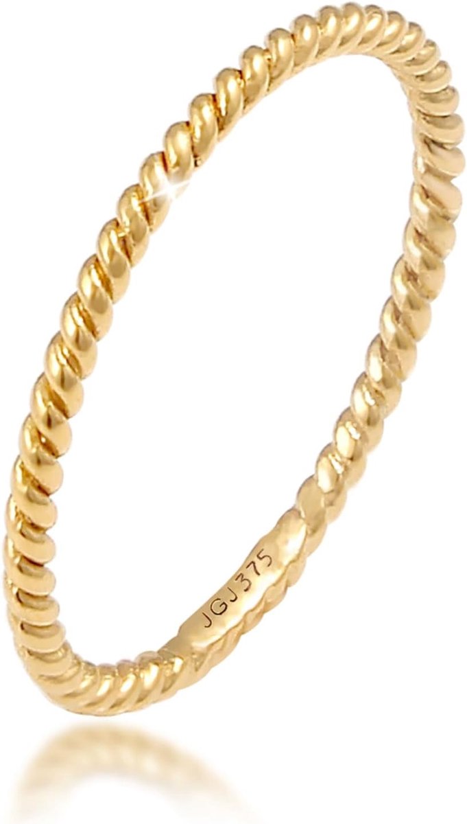 Premium ring Twisted Gedraaid Basic Minimal Look 375 Geelgoud