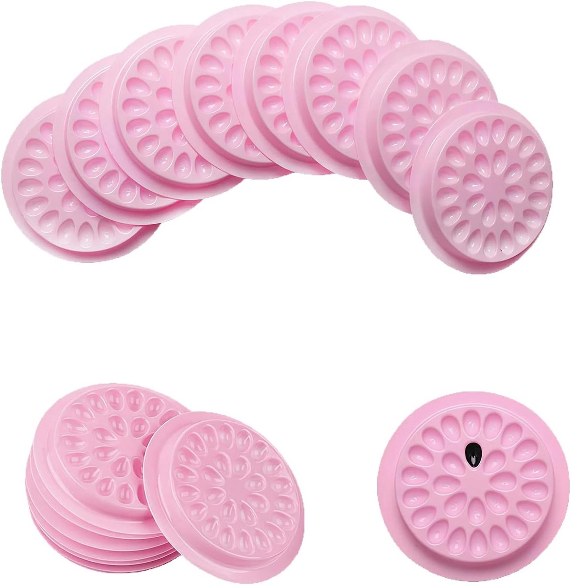 20Pcs Plastic Wimper Lijm Houder Wegwerp Valse Lash Lijm Lade Wimper Extension Lijm Pallet Stand Pads