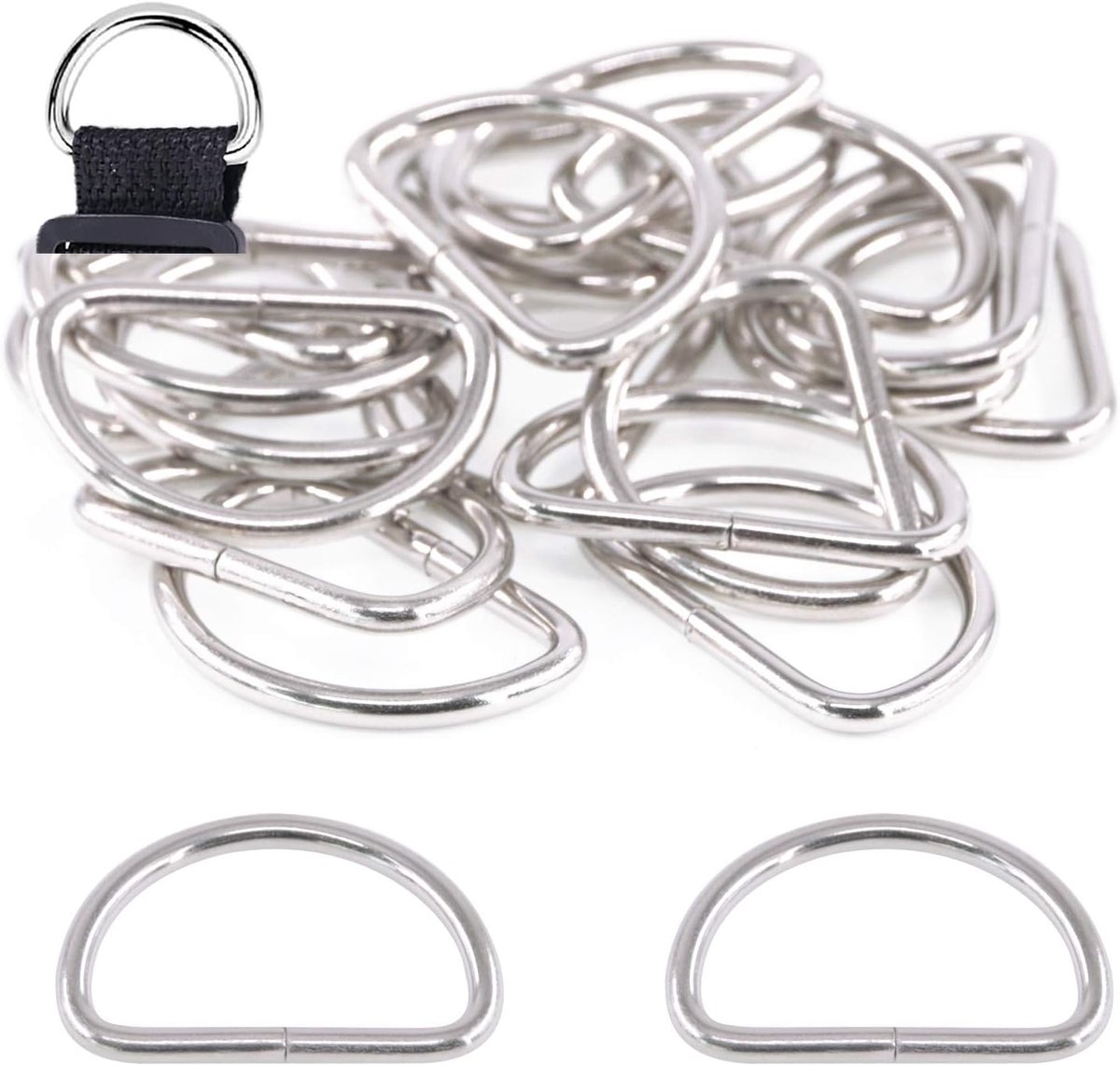 150 stuks Multifunctionele Metalen D-ring Halfronde D-ring voor Hardware, Tassen, Handmatige DIY-accessoires