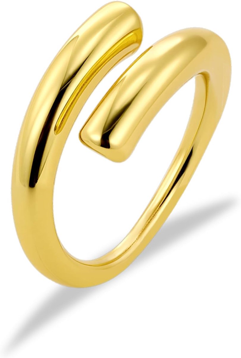 Ringen voor heren, roestvrij staal, waterdicht, verstelbaar, dikke gouden ringen voor dames, waterdicht, maat, verguld, dames