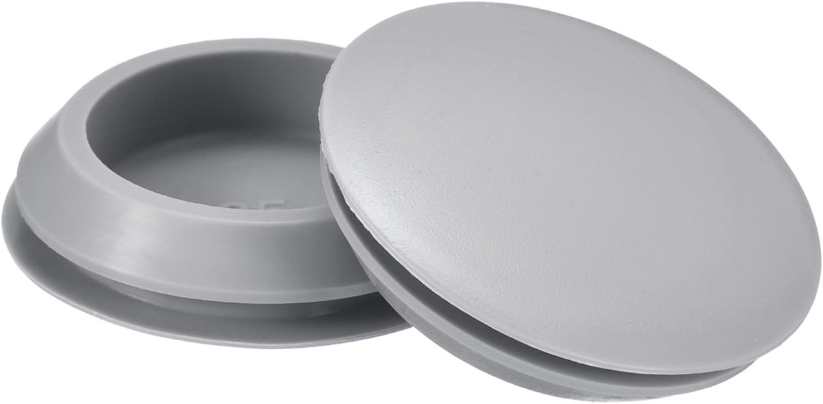 3 stuks siliconen stopjes, ronde rubberen stoppen met kliksluiting, gaten 35-38 mm, waterdichte stop voor metalen buizen, inzetstukken voor eindkappen voor meubels, grijs
