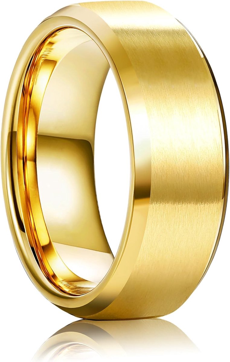 Ringen voor mannen vrouwen 8 mm bruiloft band ring mat afgewerkt verlovingsringen afgeschuinde gepolijste rand belofte ringen voor mannen