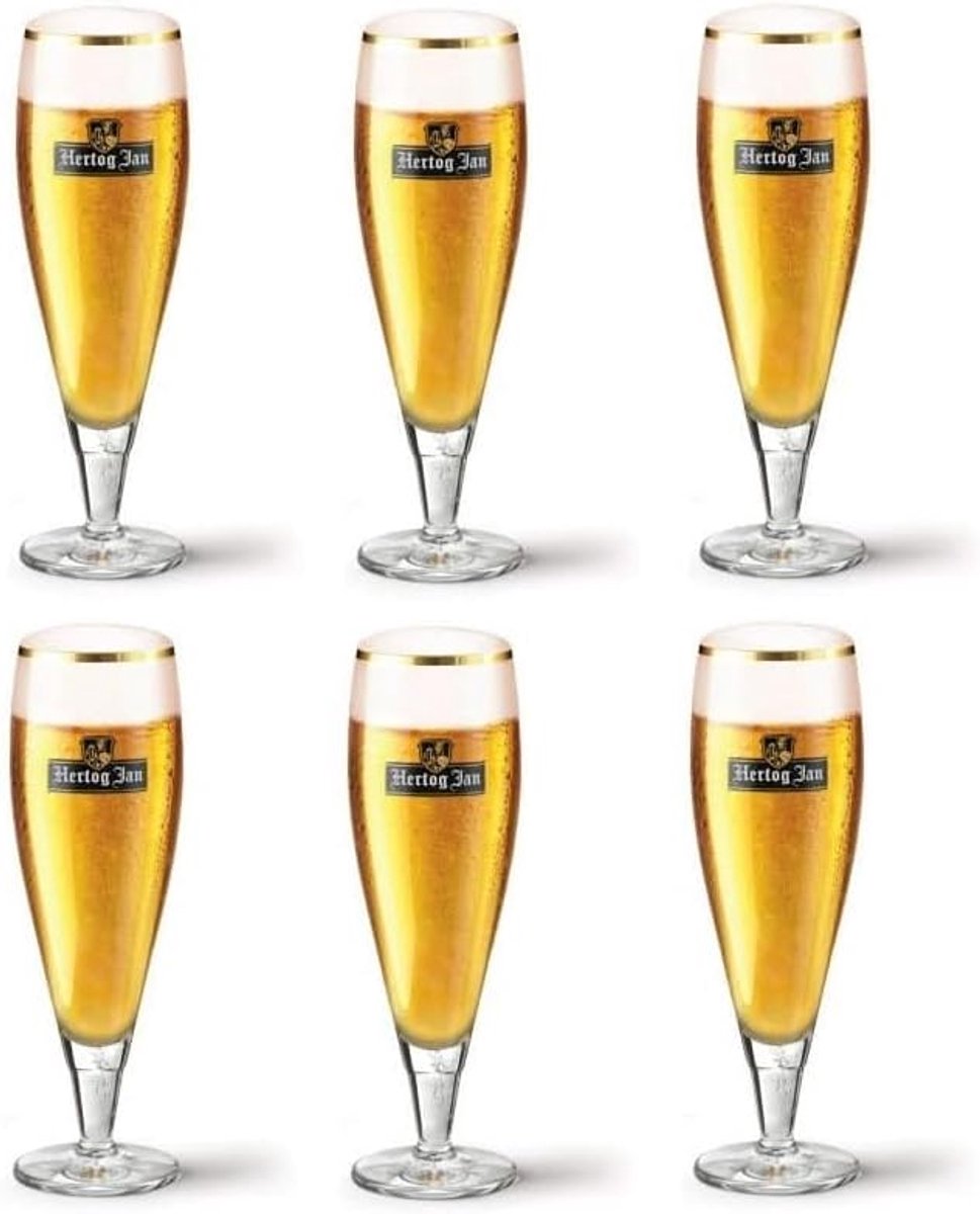 Bierglazen op voet - 250 ml - 6 stuks - officiële merkglas - ideaal voor bierliefhebbers - SnelShoppen