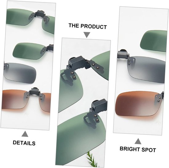 Zonnebril Clips - Overzet Zonnebril - Buitenactiviteiten Bescherming - Gepolariseerde Lenzen - 6 Stuks - Gemengde Kleuren — afbeelding 4